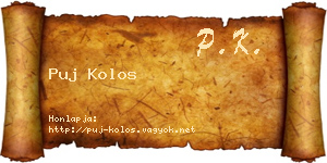 Puj Kolos névjegykártya